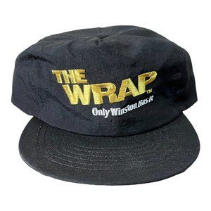 Vintage 90s Winston The Wrap Only Winston Has It Snapback Trucker Hat Cap Black